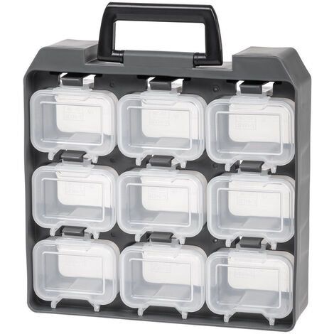 Iris Ohyama, Organizer, Box, Truhe, Mülleimer, Werkzeugkasten, DIY, Schraubenschließfach mit ergonomischen Griffen, 1er-Set, solide, BPA-frei, Garage, Büro, UC-9, Schwarz (1/4)