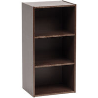 Iris Ohyama, Bibliothek, Möbel, Aufbewahrungsregal, Beistellmöbel, 3 Regale, Design, Horizontale & vertikale Anordnung, Büro, Schlafzimmer, Wohnzimmer - Module Shelf MDB-3 - Braun