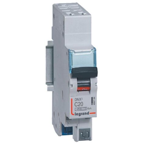 LOT DE 10 Disjoncteurs Phase+Neutre DNX³4500 6kA arrivée et sortie borne auto - 1P+N 230V 20A courbe C  -406784