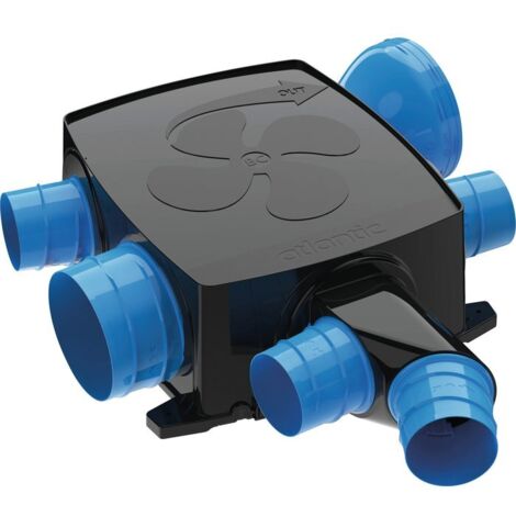 Atlantic – VMC simple flux hygroréglable – Débit max jusqu'à 6 sanitaires + 1 cuisine – Niveau sonore < 18,5 dB(A) – Moteur EC basse consommation