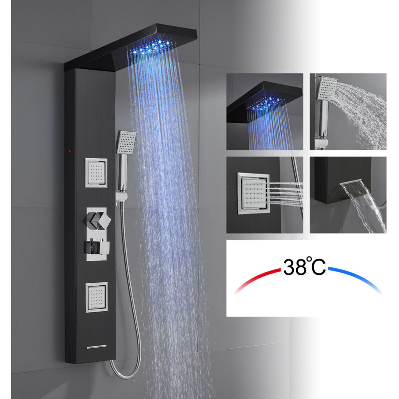 Aolemi Decken-Duschsystem Mit 30,5 Cm Regenduschkopf & 2-in-1 Handbrause - Poliertes Chrom, Messing