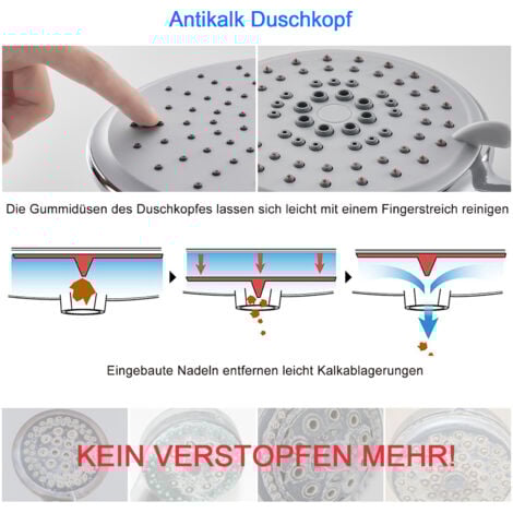 ROVOGO Duschpaneel mit Armatur, Duschpaneele mit 6 Massagedüsen, Regendusche und 5 Modi Handbrause, Duschsäule 304 Edelstahl mit Höhenverstellbar Duscharm/Duschkopf, Gebürstet