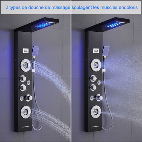 Panneau de douche Pluie SaniSupreme® Capri noir mat