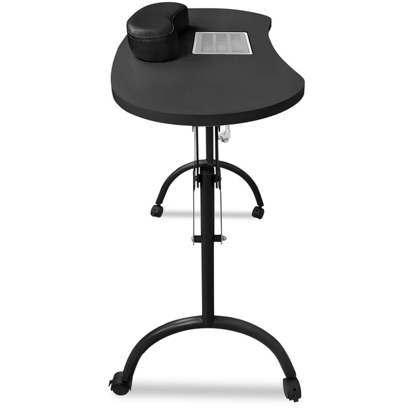 vidaXL Table à manucure pliable avec roulettes Noir