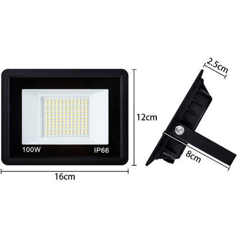 Froadp 5x100W Projecteur à LED pour Extérieur Super Lumineux 7000LM IP66 Projecteur avec Étrier réglable, 120° Angle de Faisceau (Blanc Froid, 6000-6500K)