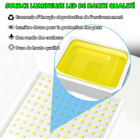 Froadp 5x100W Projecteur à LED pour Extérieur Super Lumineux 7000LM IP66 Projecteur avec Étrier réglable, 120° Angle de Faisceau (Blanc Froid, 6000-6500K)