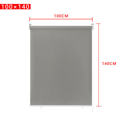 Froadp Stores Enrouleurs Extérieur à Opaque différentes Tailles et Couleurs - 100x140cm - Gris