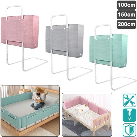 vidaXL Barrière de sécurité de lit enfant Vert 90x25 cm Tissu