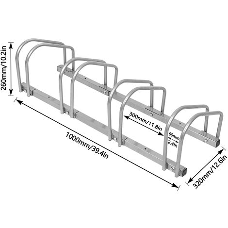 Porte-vélos VidaXL Pour 4 Vélos - Support Garage Jardin En Acier Galvanisé | Rangement Sol