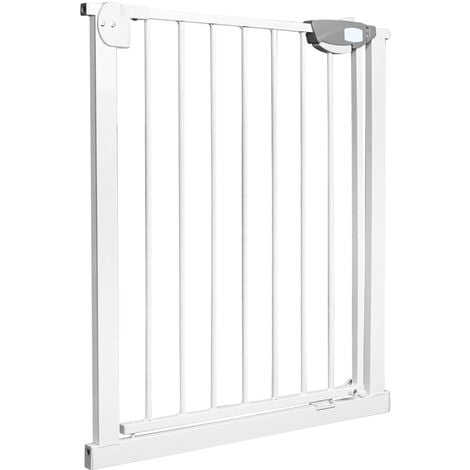 Barrière de sécurité enfant portillon automatique métal 75 -103cm, Barriere  Escalier Porte pour Chat et Chiens - Blanc