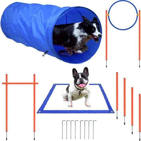 Agilité pour le chien - 16 pièces - Ensemble d'agilité - Tunnel pour chien  - Obstacle