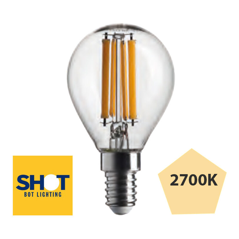 Lampada a led sfera stick e14 6w 2700k fascio 360° WLD3006X2