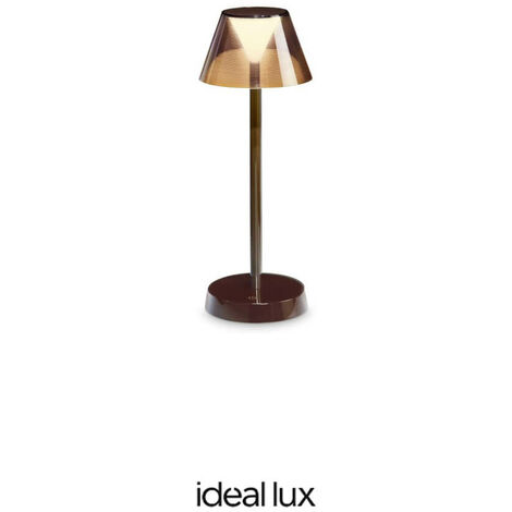 271576 Lampada da tavolo ricaricabile linea Lolita finitura coffee Ideal lux