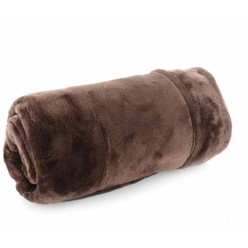 Faux Mink Throw Blanket 150 x 200 cm BROWN