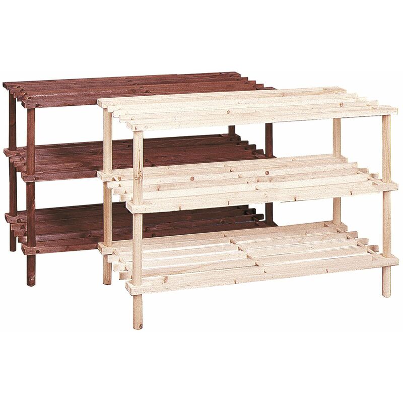 3 Tier Wooden Shoe Rack NATURAL 49x 74x 27cm