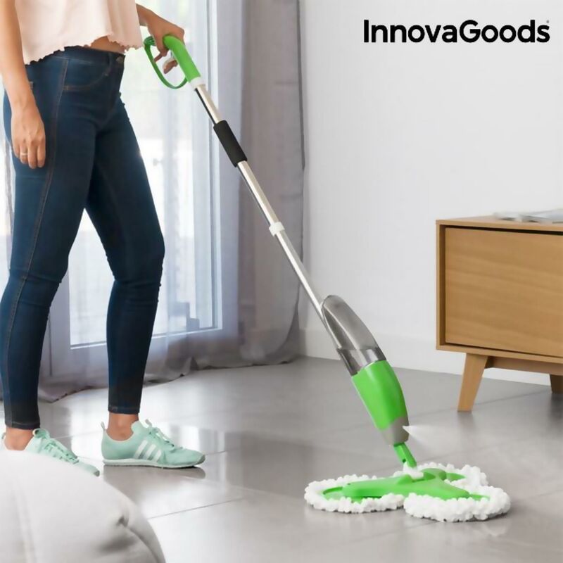 Hands Free Self Wringing Squeeze Microfiber Spin Push Mop Clean Tool Mop