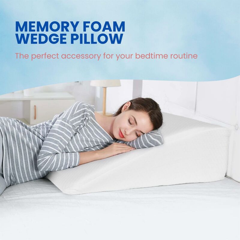 Bed Wedge Pillow with Tablet Pillow Stand and Side Pockets - Costway