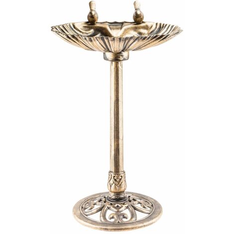 Victorian Style Two Birds Bird Bath 50x38x82cm (Bronze)