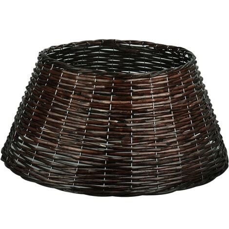 Christmas Tree Skirt Base Wicker Floor Cover Xmas Base Decor Rattan Stand BROWN