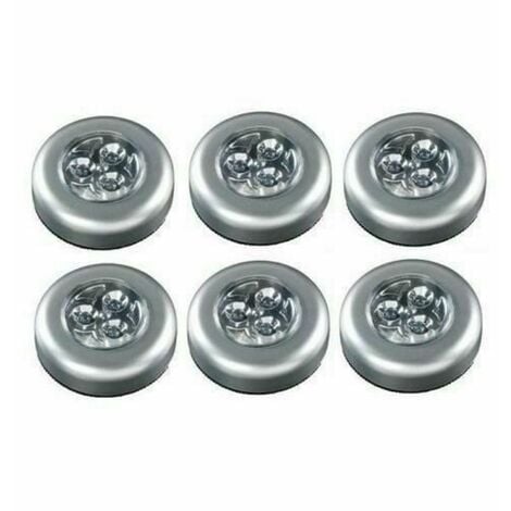 6 x Stick n Click led push lights for kitchen bright click cupboards