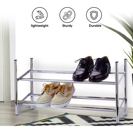 12-Cube 48 Pairs Portable Shoe Shelves with Hook-Black | Costway