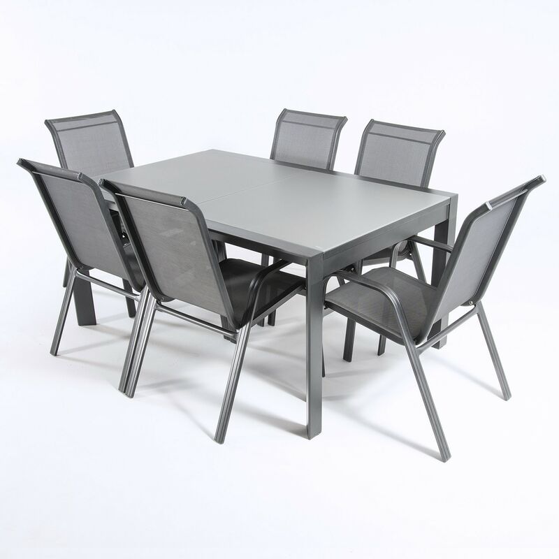 Ensemble table et chaises de jardin en aluminium DCB Garden 12 personnes  sable