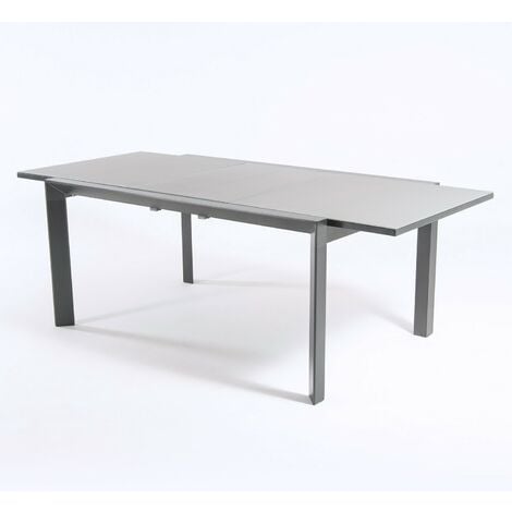 Table de jardin extensible aluminium blanc 160/80x80 cm et