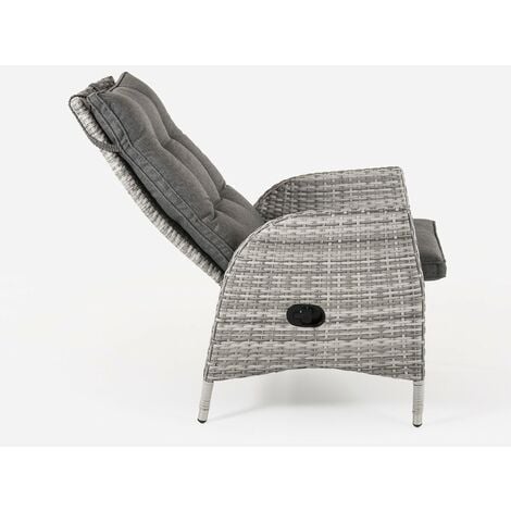 Loveuse en Rotin Naturel - Confortable et coussin de siège gris - Kit-M