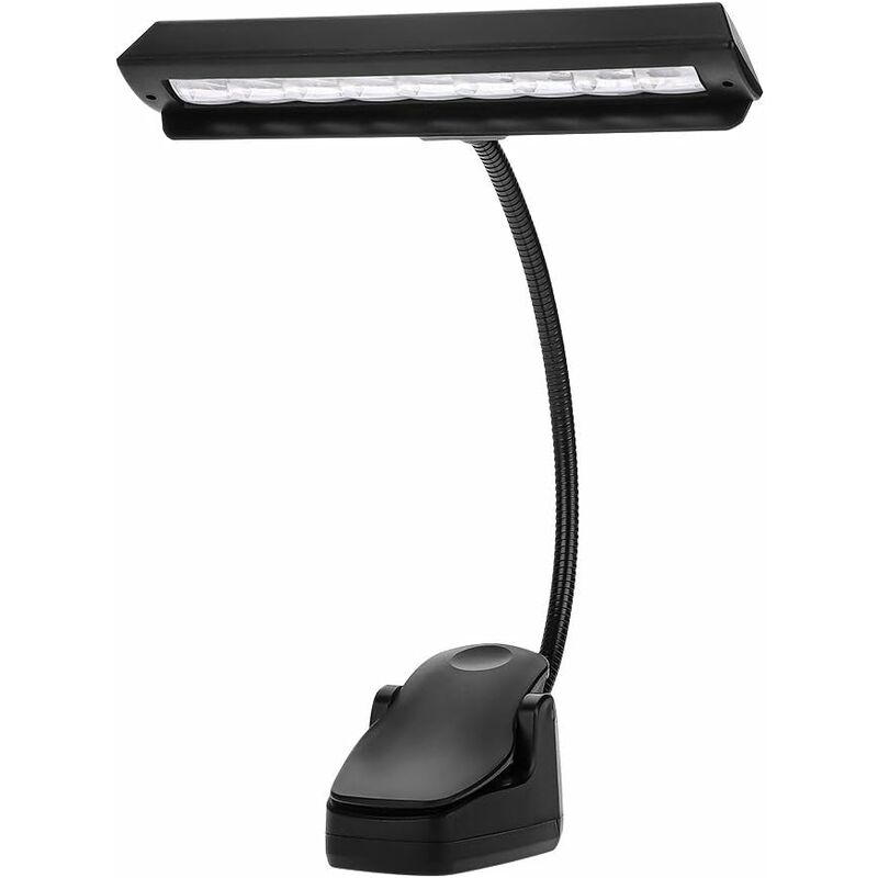 Clip de lumière de pupitre de musique, lampe de pupitre de musique à 9 LED,  lampe de bureau de lecture de chambre à coucher flexible portable ou pièce  de mise à niveau