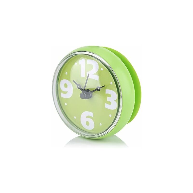 Mini Horloge étanche à Ventouse, , Horloges spécialisées Horloges étanches  pour Salle de Bain Horloge de Douche de Baignoire (Vert)