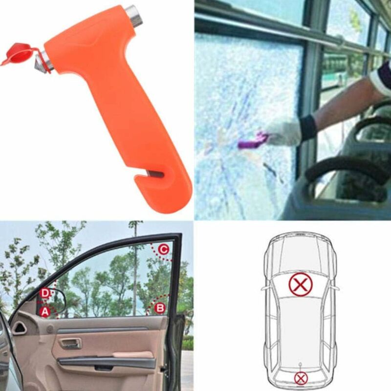 Marteau de sécurité en métal avec Brise-fenêtre et Coupe-Ceinture de  sécurité, Outil de Sauvetage d'urgence en Alliage d'aluminium pour la  Voiture (1PC) 7.517cm,Adélala