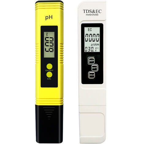 Testeur de pH Numérique 5 en 1 Testeur de pH EC TDS Salinité Thermomètre pH  Mètre Electronique avec Rétroéclairée Testeur de Qualité de l'eau IP67