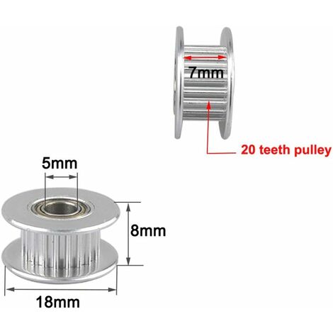 Poulie de distribution 20T 8mm pour courroie 10mm