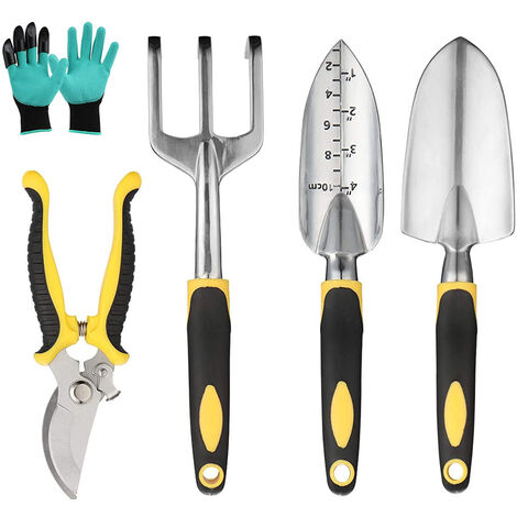Ensemble d'outils de jardinage, Kit d'outils manuels de jardinage 11  pièces, avec étui de rangement, outil d'extérieur avec poignée ergonomique