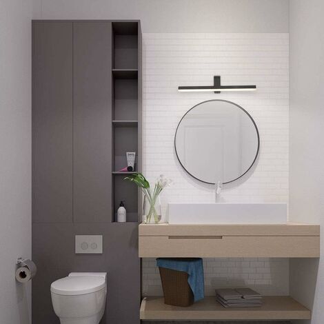 Lampe frontale pour miroir de salle de bain LED moderne minimaliste lampe  pour armoire de toilette - noir, 50cm, 10W, 1pc