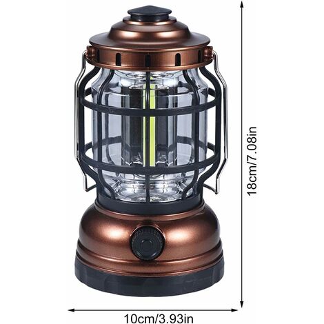 Lanterne Tempête Vintage Lampe LED Portable Rechargeable Lampe de  Electriques Luminosité Réglable pour Maison Camping