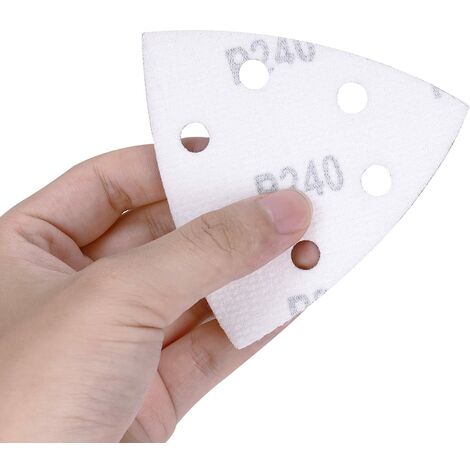 FEIN Papier abrasif triangulaire perforré pour outil oscillant, grain 40,  paquet de 50