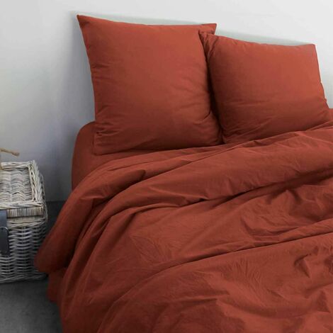 Taie D oreiller 65x65 Percale 100% Coton Marron