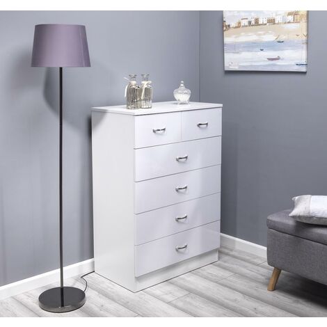 Hendon Modern 6 Drawer Chest - High White Gloss