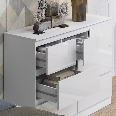Maldon Modern Merchant Chest - White Gloss