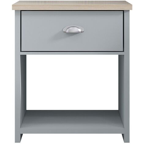 Matt grey store bedside table