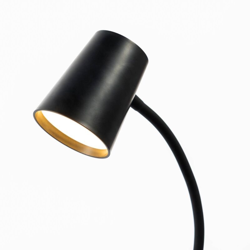 Lindby Ailina lampada LED da tavolo, pinza, nero