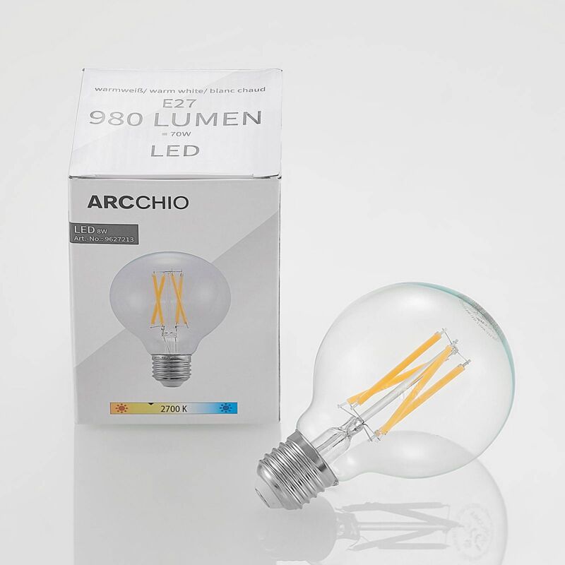 Arcchio LED E27 8W G80 2.700 K filamenti dimming