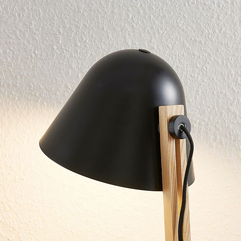 Lindby Tetja lampada da terra con legno, nero