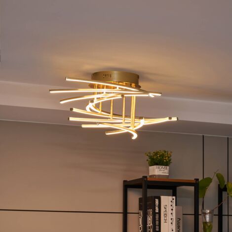 Lindby Plafoniera dimmerabile (Scandinavo) colore Marrone ad es. Soggiorno & Sala da pranzo plafoniera in legno, lampada