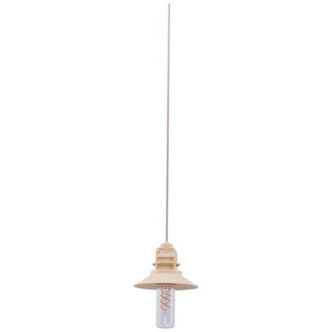 Lampada da terra Tuga Bianco/Marrone Legno/Tessuto 40 cm 154 cm