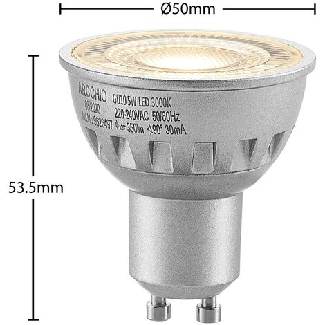 3 lampadine LED 6W, faretti GU10, 490 lumen, luce 3000K/4000K/6500K