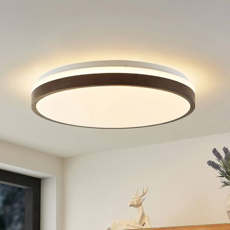 Lindby Plafoniera dimmerabile (Scandinavo) colore Marrone, in Legno ad es. Soggiorno & Sala da pranzo plafoniera legno lampada