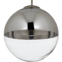 Lampada a sospensione Ravena con 3 sfere di vetro - trasparente, cromo, nichel opaco
