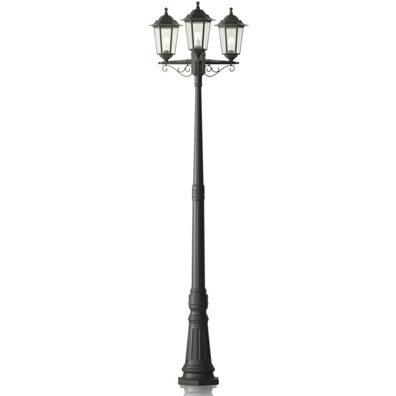 Farola exterior 'Nane' en Negro hecho de Plástico (3 llamas, E27) de Lindby | candelabro, lámpara para exterior